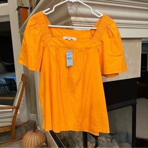 NWT LOFT Petite M Orange Square Neck Top